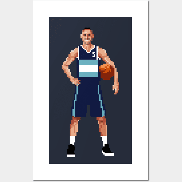 Manu Ginobili Pixel Posing Wall Art by qiangdade